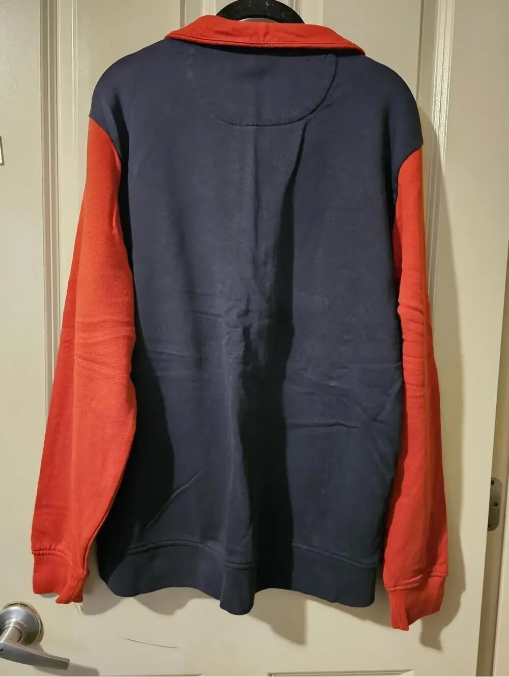 Original Penguin Red, Navy and Yellow Stripe Zip Hoodie L